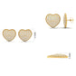 True Elegant 0.91 Moissanite Diamond Pave Heart Stud Earrings In 18kt Gold Over Sterling Silver