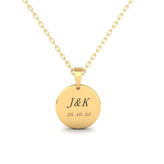 True Elegant Custom Letter Date Number Necklace For Men Women 18K Gold Plated Personalized Pendant