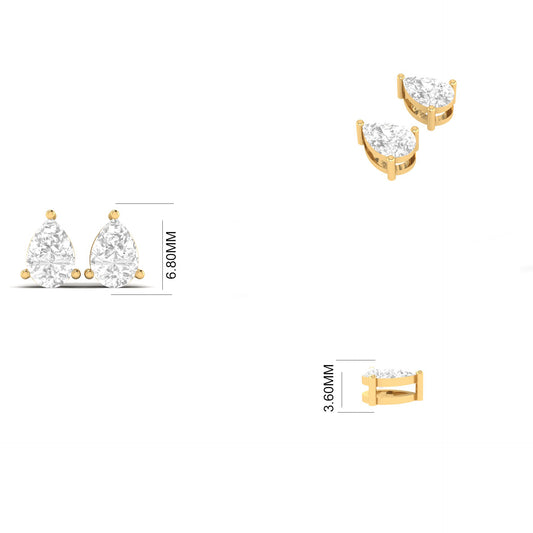 True Elegant 2.0Ct Princess Cut Emerald Stud Earrings In 18kt Gold Over Sterling silver (Copy)