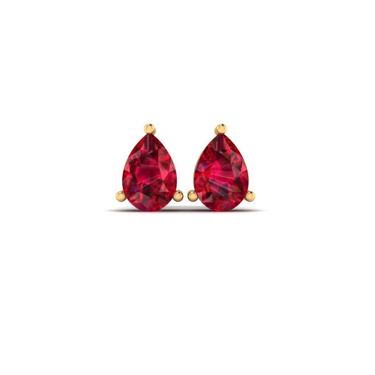 True Elegant 2.0Ct Pear Red Garnet Stud Earrings In 18kt Gold Over Sterling Silver