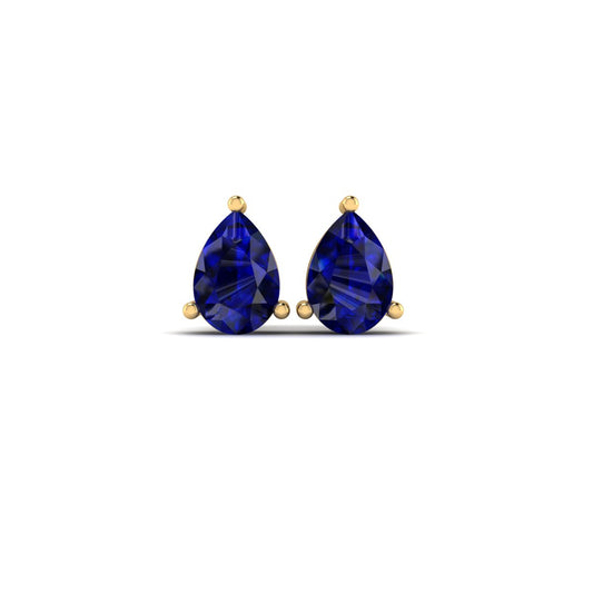 True Elegant 2.0Ct Pear Cut Sapphire Stud Earrings In 18kt Gold Over Sterling Silver