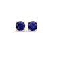 1.0Ct Blue Sapphire Prong Set Stud Earrings In Sterling Silver