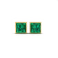 True Elegant 2.0Ct Princess Cut Emerald Stud Earrings In 18kt Gold Over Sterling silver