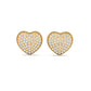 True Elegant 0.91 Moissanite Diamond Pave Stud Earrings In 18kt Gold Over Sterling Silver