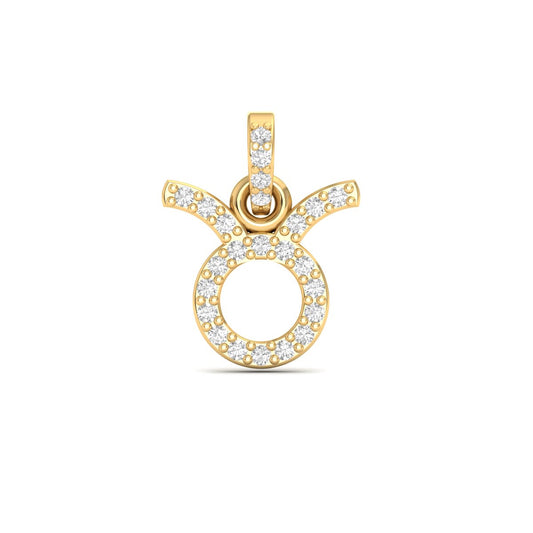 Moissanite Diamond Taurus Zodiac Sign Pendant Necklace In 18kt Gold Over Sterling Silver