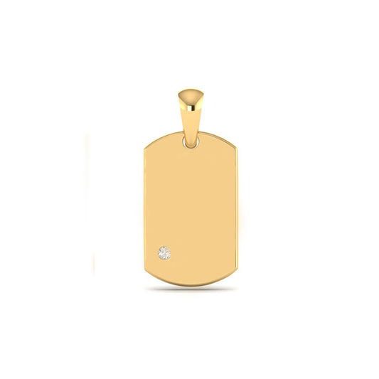 True Elegant Tog Tag Pendant In 18kt Gold Over Sterling Silver