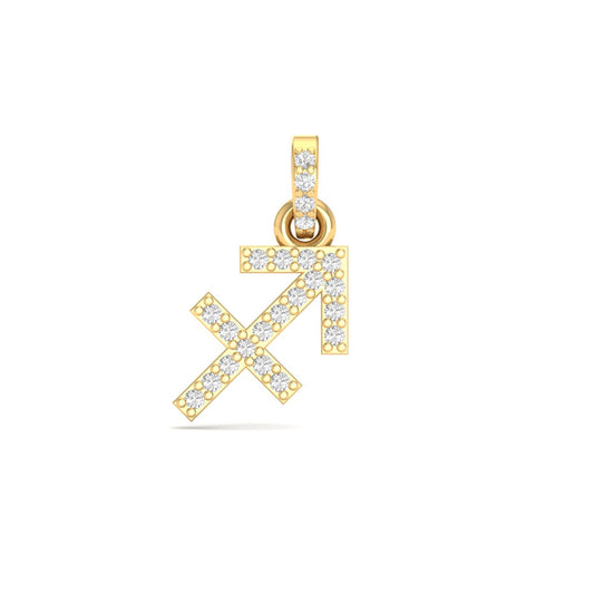 Moissanite Diamond Sagittarius Zodiac Sign Pendant Necklace In 18kt Gold Over Sterling Silver