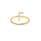 1.0CT Moissanite Diamond 18K Gold Plated Initial Ring Stackable Rings for Women | Fashion Rings