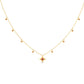 Delicate Red Gemstone Star Charm Necklace, 14K Yellow Gold Over Sterling Silver