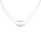 Diamond Bezel Necklace, Curved Bar Diamond Necklace, Bridal Diamond Necklace in 14K White Gold Plated Sterling Silver