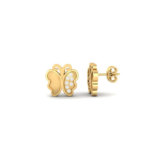 True Elegant Minimalist Moissanite Stud Earrings: 18kt Gold Over Sterling Silver