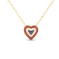 Romantic Moissanite Garnet Sapphire Pave Heart Pendant In 18kt Gold Over Sterling Silver