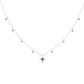 Blue Sapphire Star Charm Necklace, 14K White Gold Over Sterling Silver, Dainty Layering Necklace