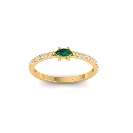 True Elegant Minimalist Emerald Dainty 925 Sterling Silver Rings for Women