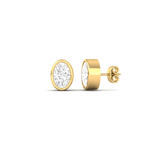 True Elegant Brilliant Moissanite Stud Earrings with 18kt Gold Overlay