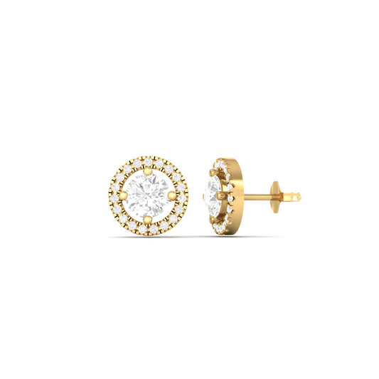 True Elegant Subtle Sparkle Moissanite Studs in 18kt Gold Over Sterling Silver