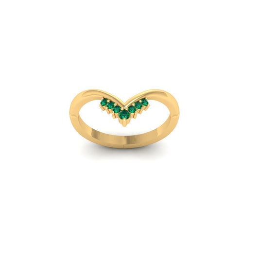 True Elegant Round Cut Created Emerald Stackable Wedding Ring Jewelry For Womens