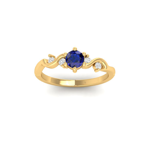 True Elegant 1.0CT Round Cut Simulated Blue Sapphire Wedding Band Ring in 14k Gold Over Sterling Silver