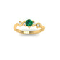 True Elegant 1.0CT Round Cut Simulated Green Emerald Engagement  Ring in 14k Gold Over Sterling Silver, Gift For Her