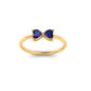 True Elegant Simulated Blue Sapphire Heart Dainty Ring in 14k Gold Over Sterling Silver