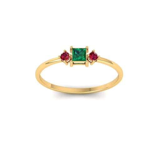 Handcrafted Emerald Princess Dainty Ring – Unique and Delicate Design