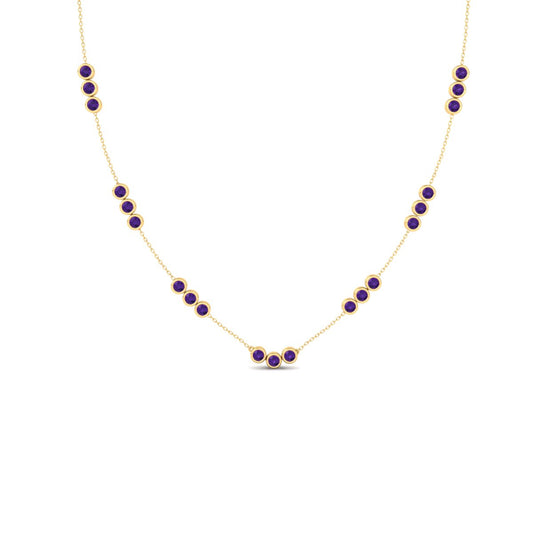 Sapphire Bezel Set Necklace, Everyday Simple Necklace in 14K Yellow Gold Over Sterling Silver