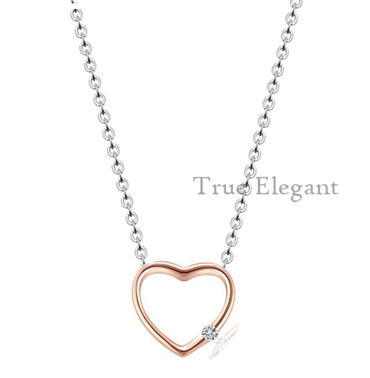 True Elegant Moissanite Dainty Heart Pendant Necklace In Sterling Silver