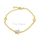 True Elegant Star Moissanite Adjustable Bracelet In Sterling Silver