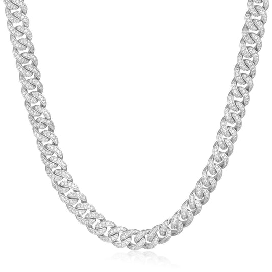 Luxurious Moissanite Diamond Cuban Chain for Menand Women in Sterling Silver: Unmatched Elegance & Brilliance