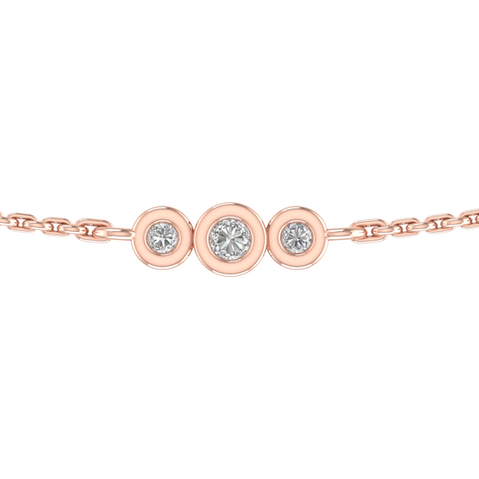 True Elegant Moissanite Dainty Everyday Station Necklace With Cable Chain In 14kt Rose Gold Over Sterling Silver