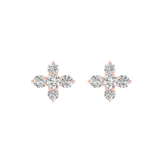 True Elegant Diamond Studs For Men And Women In 18kt Gold Over Sterling Silver