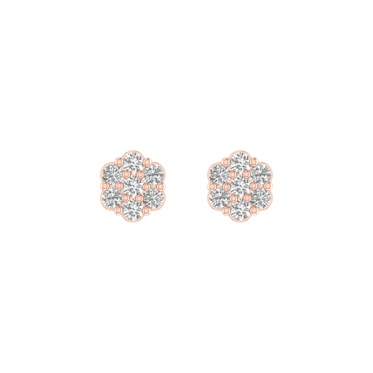 1.0CT Moissanite Diamond Flower Earrings in 14kt Rose Gold Over Sterling Silver