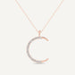 True Elegant C Initial Diamond Pendant for Women 14kt Rose Gold Over Sterling Silver