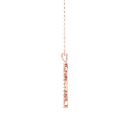 True Elegant C Initial Diamond Pendant for Women 14kt Rose Gold Over Sterling Silver