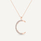 True Elegant C Initial Diamond Pendant for Women 14kt Rose Gold Over Sterling Silver