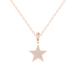 1.0Ct Moissanite Diamond Dainty Star Pendant Necklace With Cable  In 14kt Rose Gold Over Sterling Silver