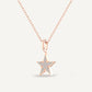 1.0Ct Moissanite Diamond Dainty Star Pendant Necklace With Cable  In 14kt Rose Gold Over Sterling Silver