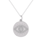 Moissanite Diamond Evil Eye 18MM Disc Pendant With Cable Chain