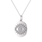 Moissanite Diamond Evil Eye 18MM Disc Pendant With Cable Chain