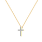 True Elegant Moissanite Small Cross Pendant Necklace In 18kt Gold Over Sterling silver