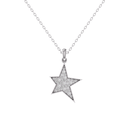 True Elegant Star Pendant Necklace In Sterling Silver