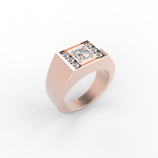 2.0Ct Moissanite Diamond Engagement Ring For Men in 925 Sterling Silver With 14kt Rose Gold Finish