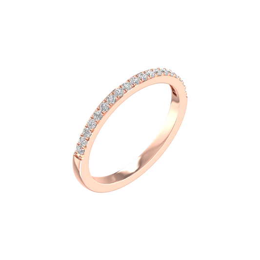 True Elegant 1.7MM Half Eternity Moissanite Band Gold For Her In 18kt Gold Over Sterling silver