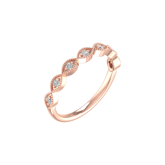 Dainty 3MM Thin Round Cut Moissanite Diamond Ring in 14kt Solid Rose Gold