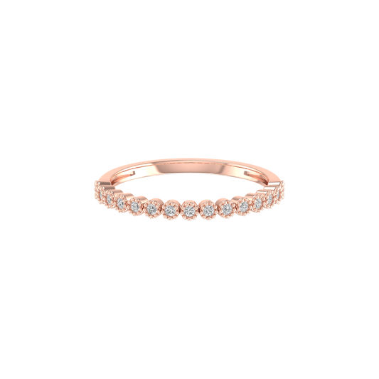 1.0CT Moissanite Diamond 2MM Dainty Wedding Anniversary Band Ring In 14kt Rose Gold Ovar Sterling Silver