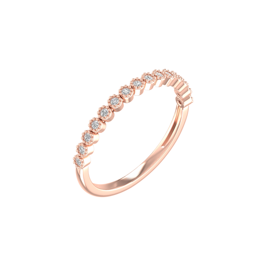 1.0CT Moissanite Diamond 2MM Dainty Wedding Anniversary Band Ring In 14kt Rose Gold Ovar Sterling Silver