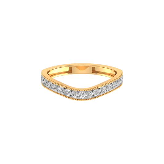 True Elegant Moissanite Curve Dainty Wedding Anniversary Band Ring In 18kt Gold Over Sterling Silver