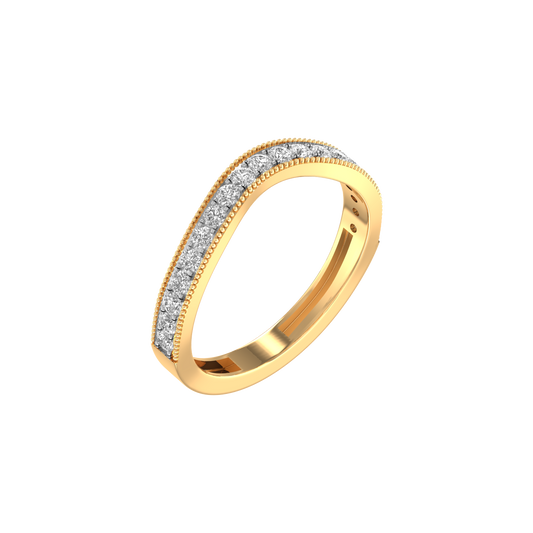 True Elegant Moissanite Curve Dainty Wedding Anniversary Band Ring In 18kt Gold Over Sterling Silver