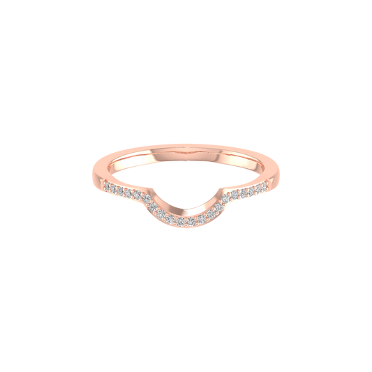 True Elegant Curve Moissanite Anniversary Band In 14kt Rose Gold Over Sterling Silver