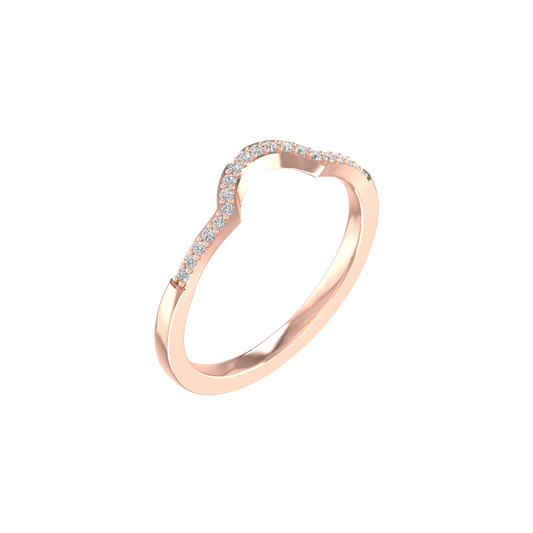 True Elegant Curve Moissanite Anniversary Band In 14kt Rose Gold Over Sterling Silver